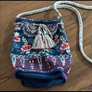 Johnny Was Embroidered bucket bag